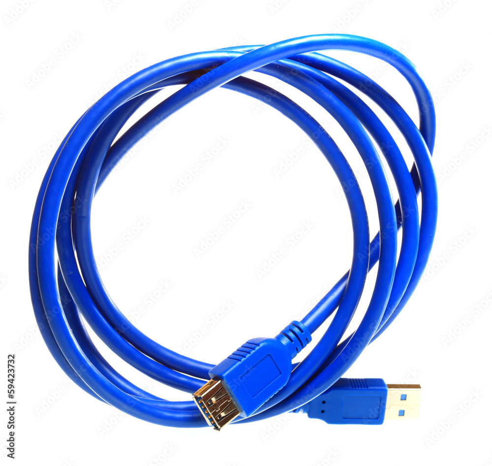 USB cable isolated on white USB cable isolated on white
