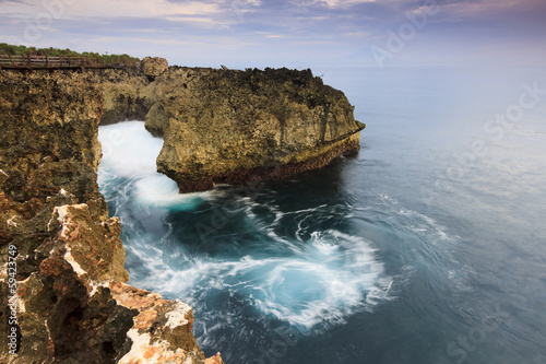 Coastal landscape at Water Blow, Bali, Indonesia