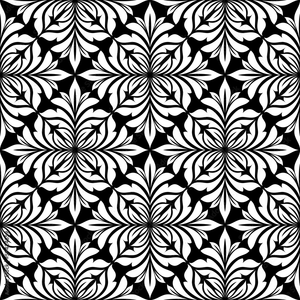 Seamless pattern with floral elements.