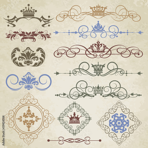 vector set: calligraphic design elements for your design