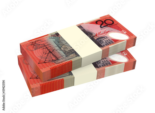 Australian dollar isolated on white background