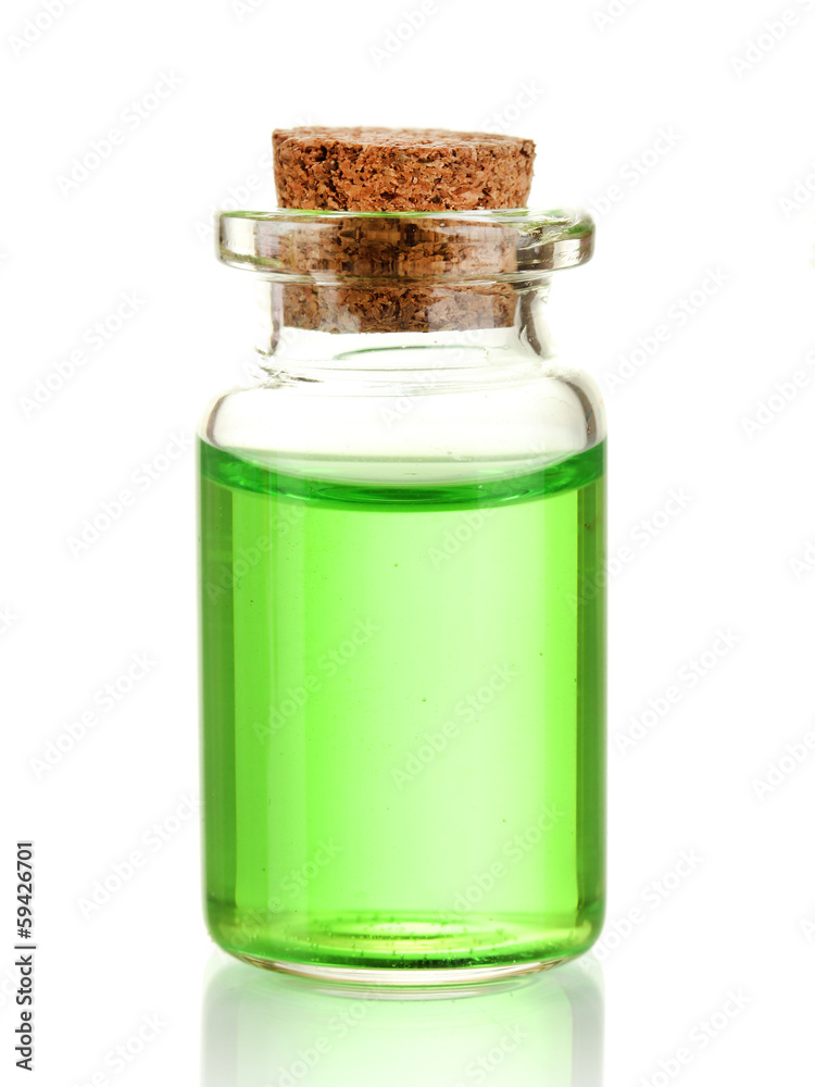 Bottle with basics oil isolated on white Bottle with basics oil isolated on white