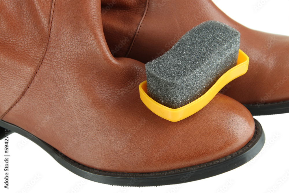 Shoe Polishing close up