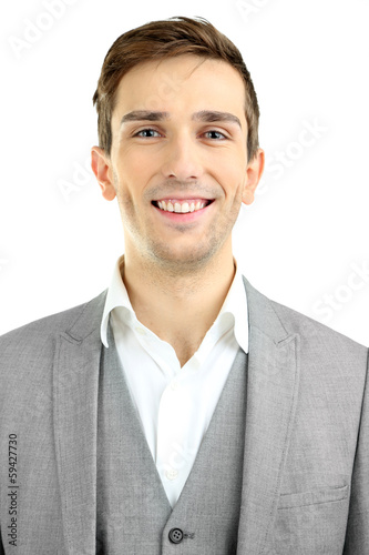 Young man isolated on white