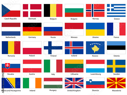 Flags of Europe Vector Set photo