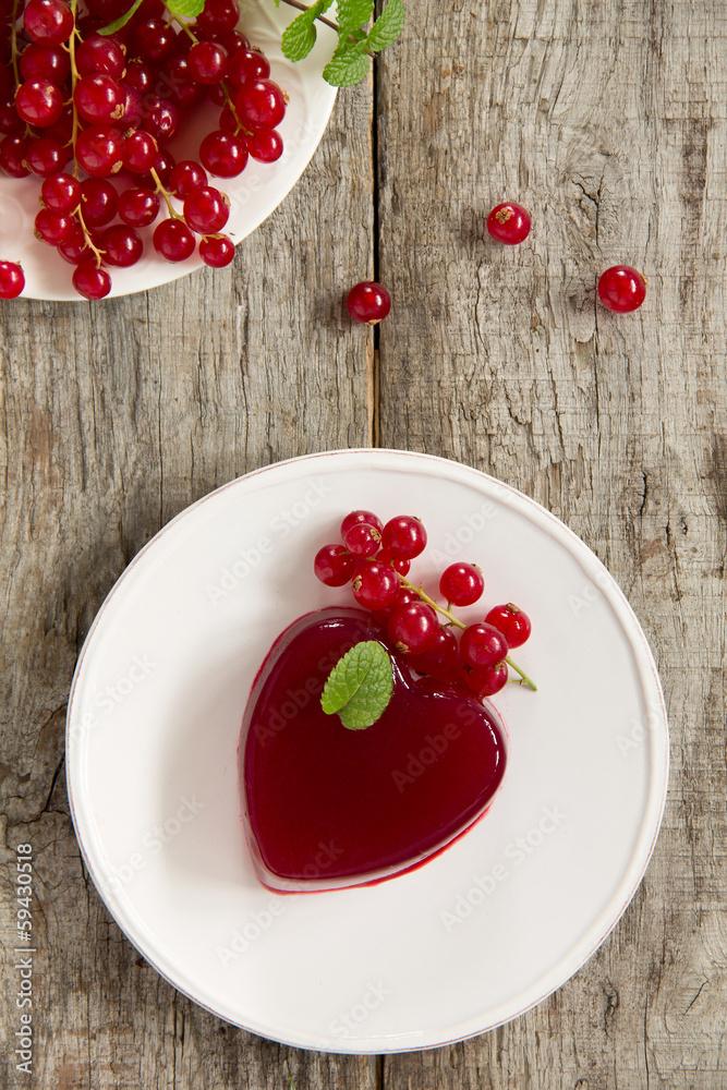Currant jelly in the form of heart. Currant jelly in the form of heart.