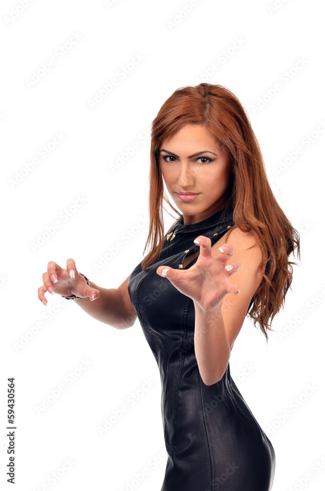 Sexy arab woman threatening to scratch Stock Photo | Adobe Stock