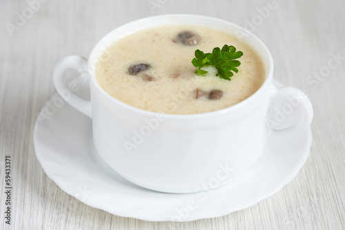 Mushroom cream soup with potato