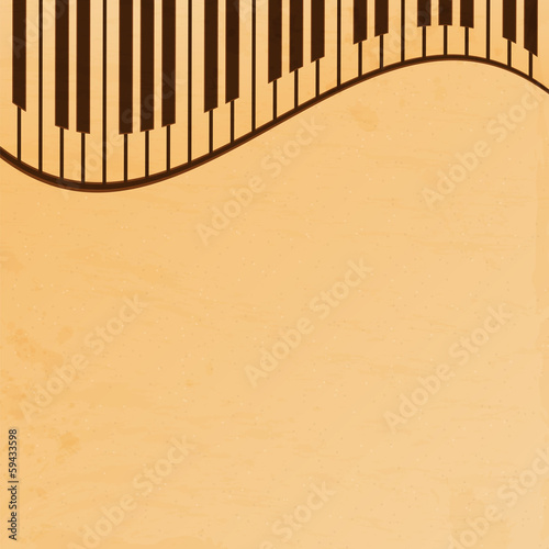 Canvas Print piano keys on a beige grungy background.old music paper.grunge e