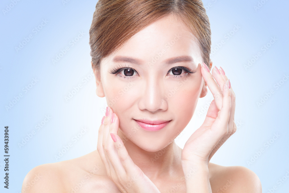 Naklejka premium young skin care woman face