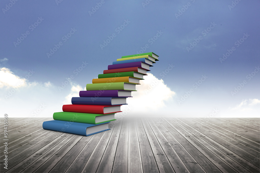 Book steps against sky Book steps against sky