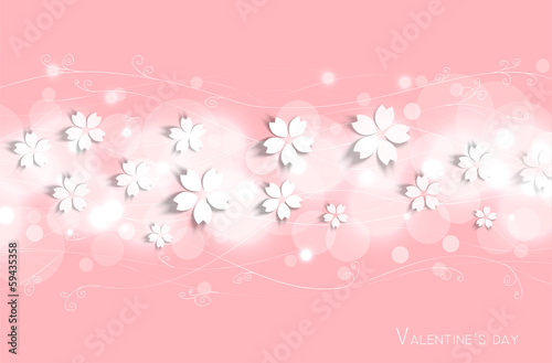 Abstract cherry blossom on pink background