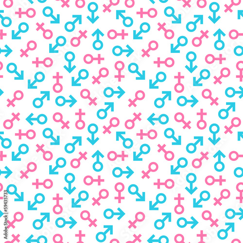 Seamless pattern of male and female symbols