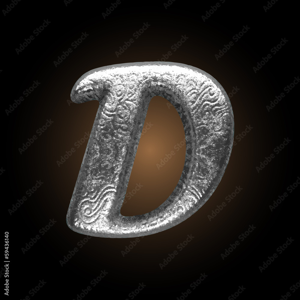 Vector Metal figure d Vector Metal figure d