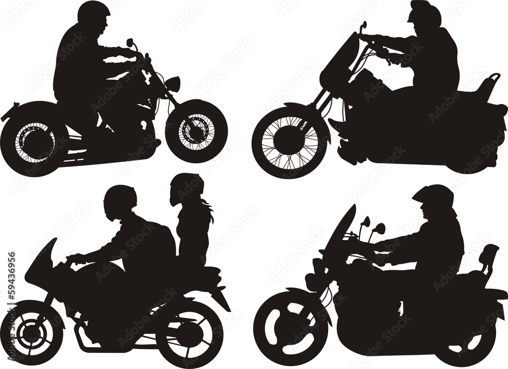 Fototapeta premium bikers, riders - silhouettes