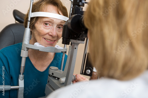 Fototapeta Naklejka Na Ścianę i Meble -  Senior Woman Having Eye Test