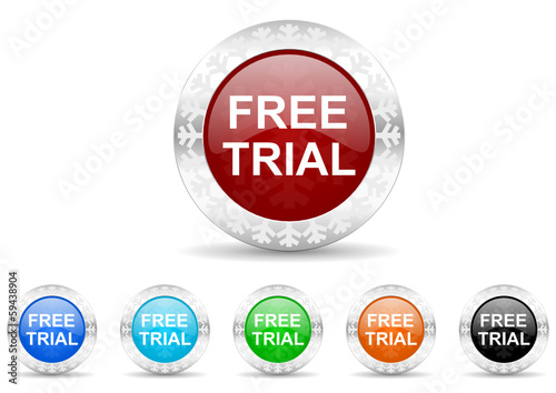 free trial icon christmas vector set