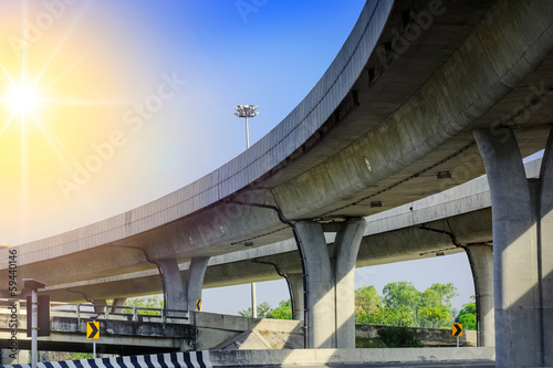 Under elevated  Below the viaduct of the city