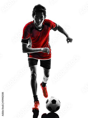 asian soccer player young man silhouette © snaptitude