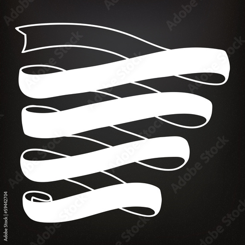 Hand drawn ribbons on the b...