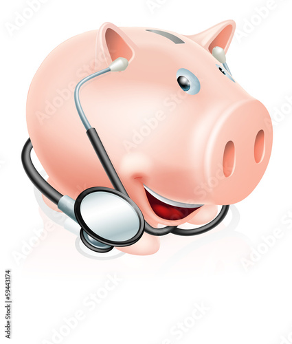 Happy healthy piggy bank
