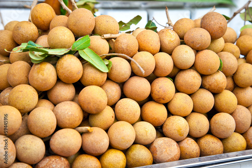 Longan fruit on the market   Saigon  Vietnam.