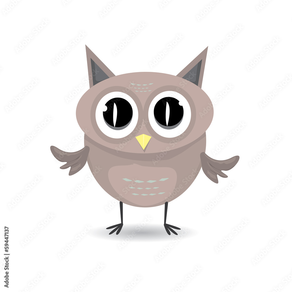 vector cartoon cute little owl bird isolated on white vector cartoon cute little owl bird isolated on white