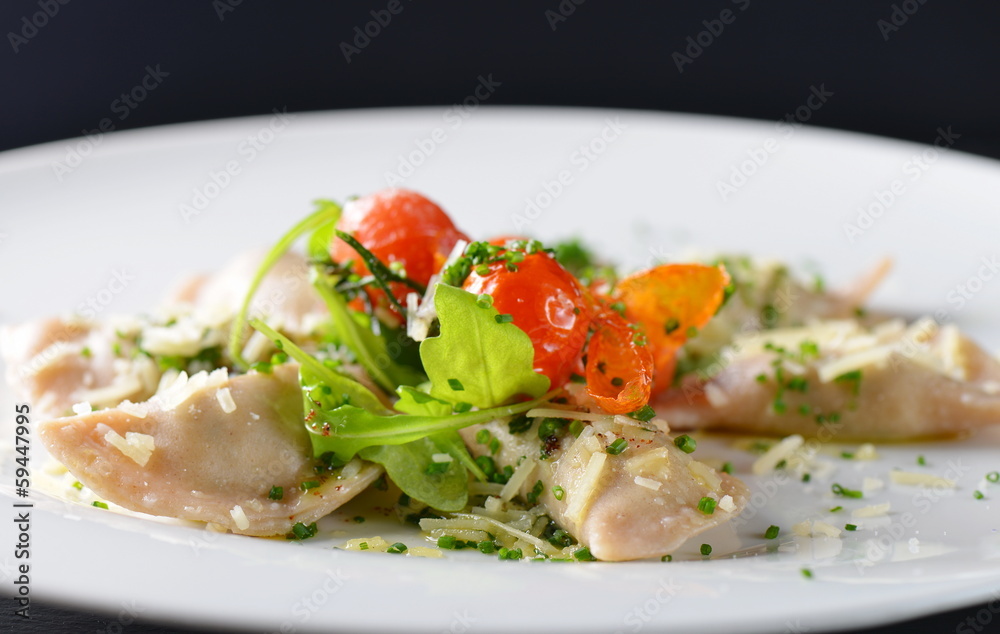 Ravioli with ricotta,tomatoes and basil Ravioli with ricotta,tomatoes and basil