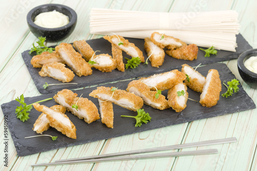 Wasabi Chicken - Battered fried chicken fillets with wasabi mayo