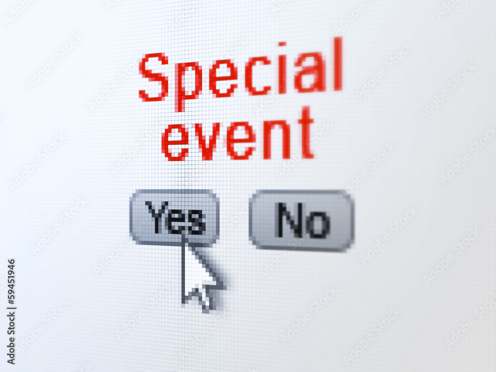 Finance concept: Special Event on digital computer screen