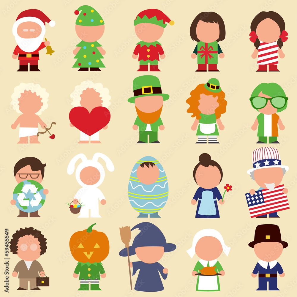 holidays characters set