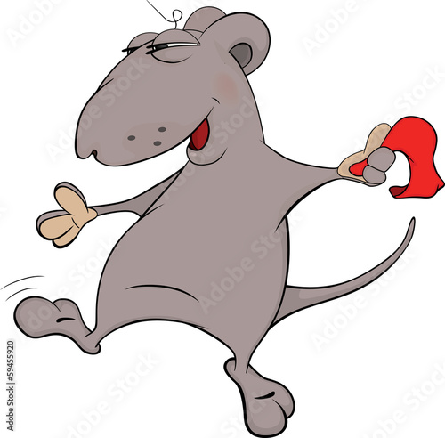 Mouse dance with a scarf cartoon