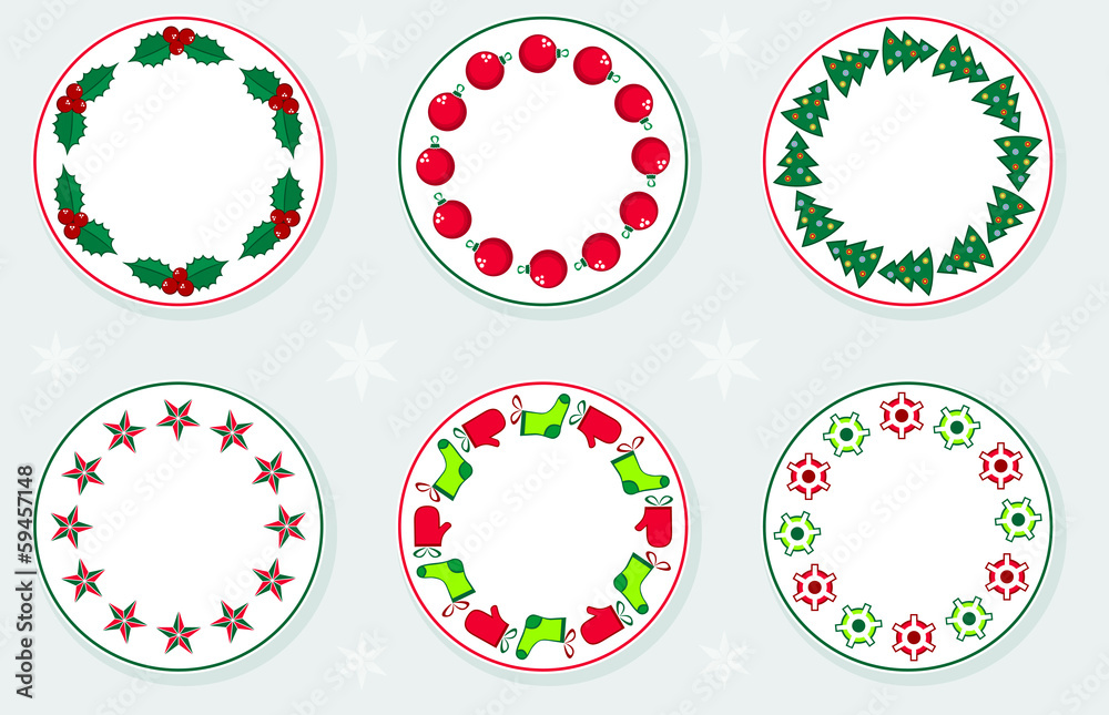 Stickers With Christmas Wreaths Stickers With Christmas Wreaths