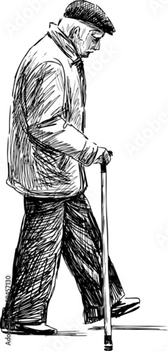 walking elderly man