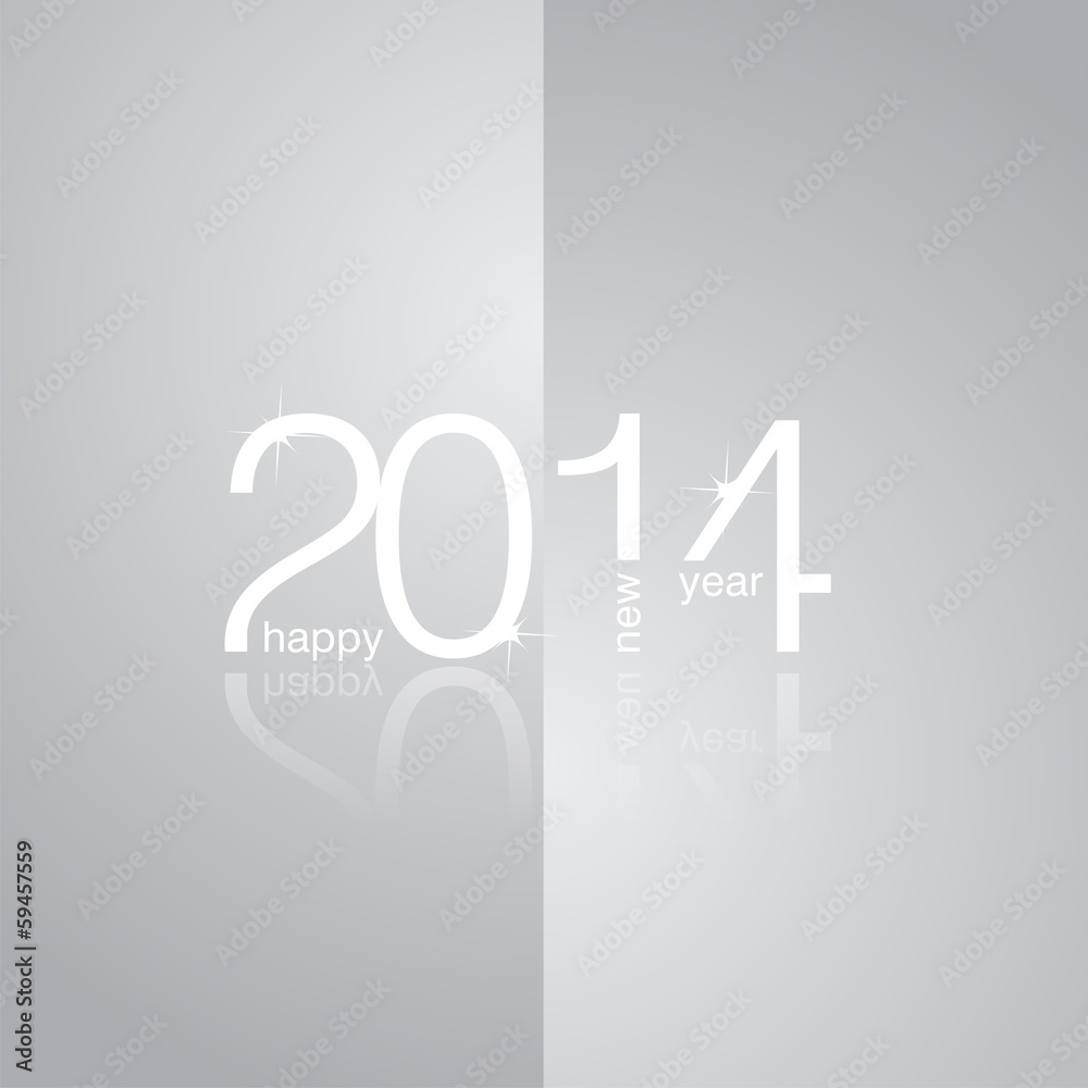 Obraz premium White 2014 silver background vector