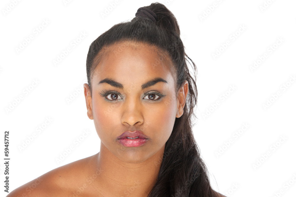 Close up beauty portrait of a young black woman Close up beauty portrait of a young black woman