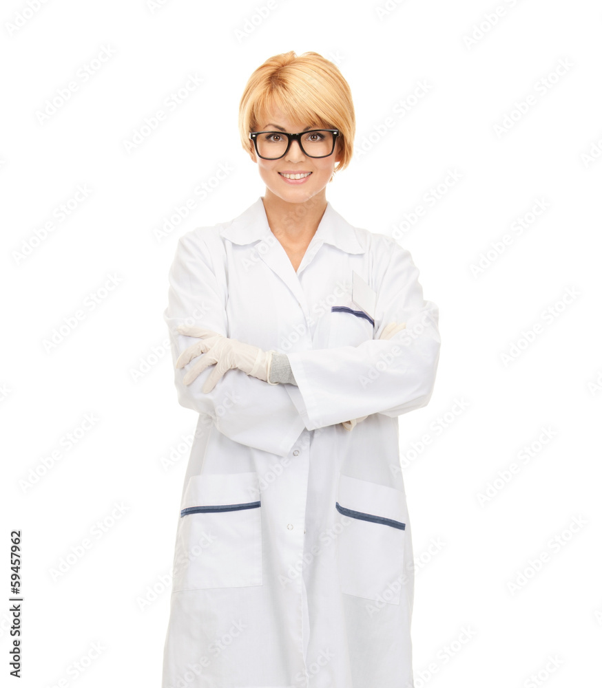 smiling female doctor in glasses smiling female doctor in glasses