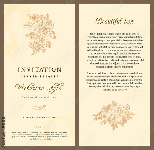 Set of vintage vector vertical invitation