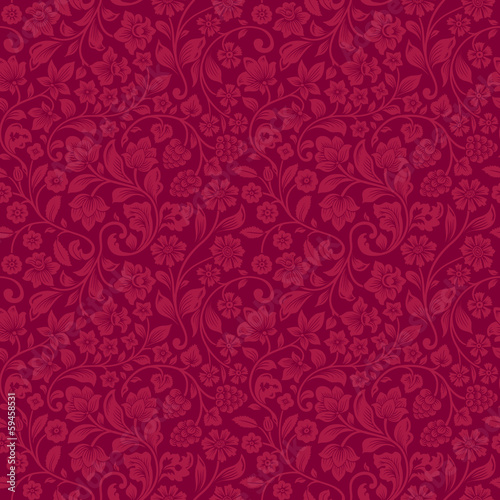 Vector seamless vintage floral pattern.