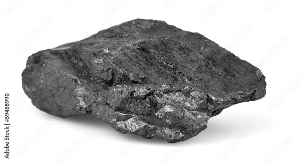 Piece of coal isolated on white Piece of coal isolated on white