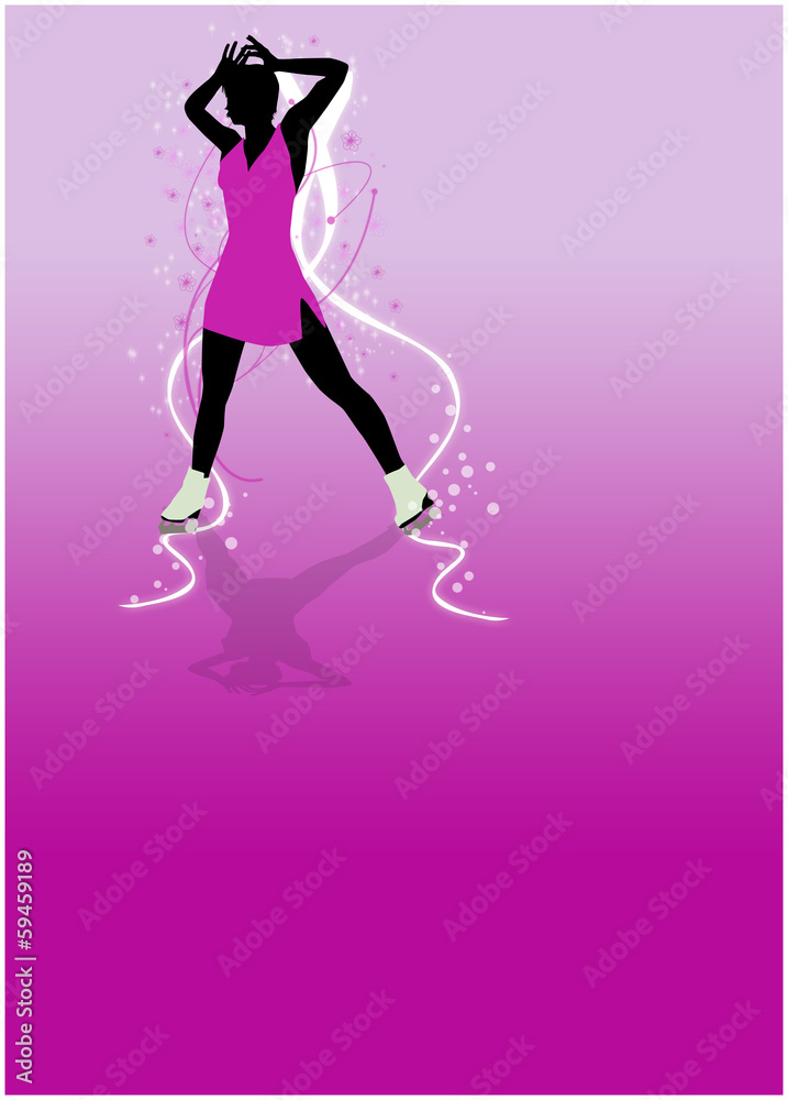 Skater girl, ice dance background