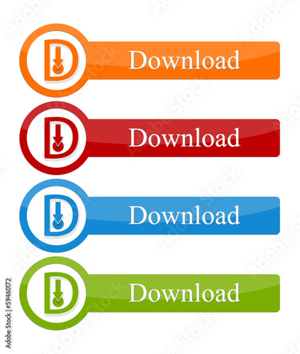 Download buttons. Vector illustration.