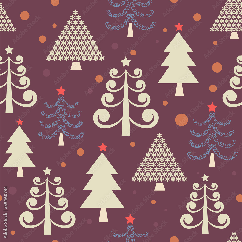 Winter forest- seamless pattern