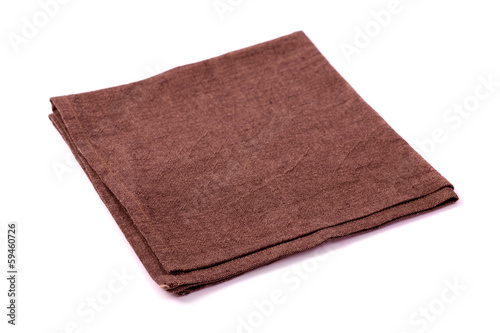 Brown rough napkin isolated