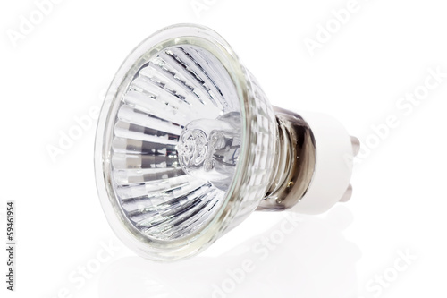 Halogen light bulb isolated on white background