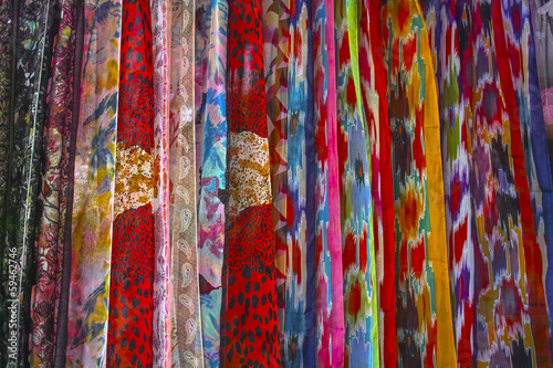 Colorful traditional silk in Xinjiang