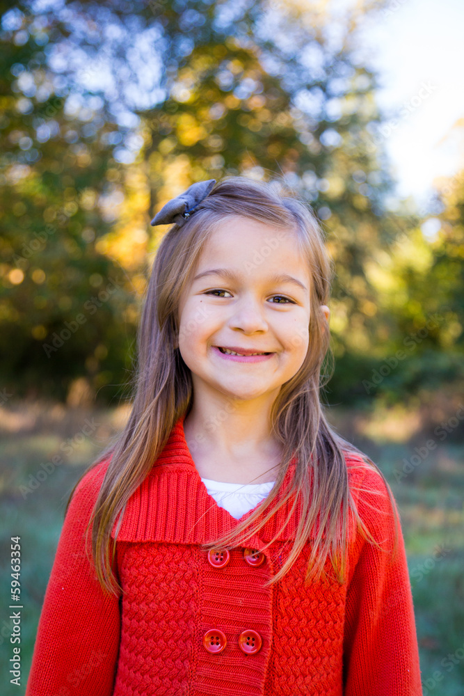 Girl in Red Sweater Portrait Girl in Red Sweater Portrait