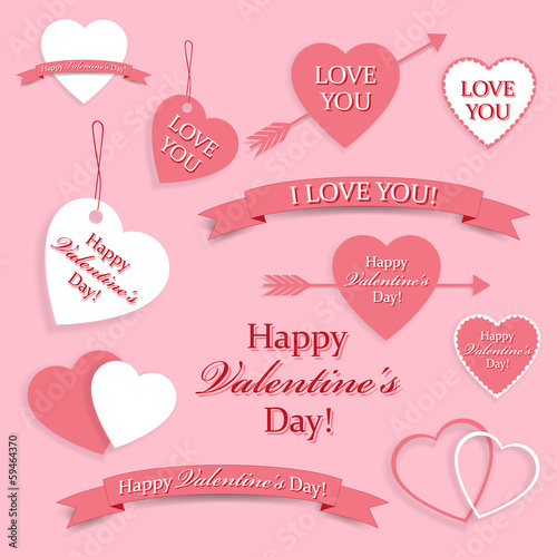 Set of symbols for Valentine's Day
