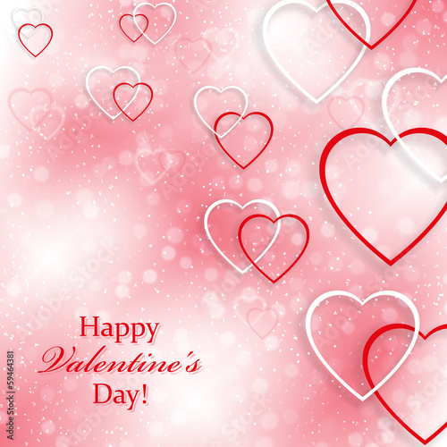 Background for Valentine's Day with hearts