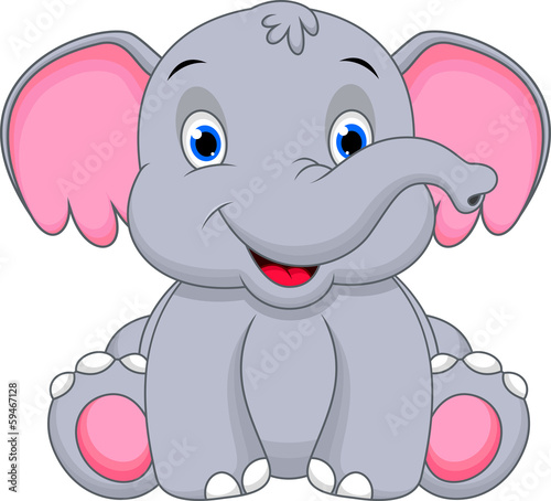 cute cartoon baby elephant
